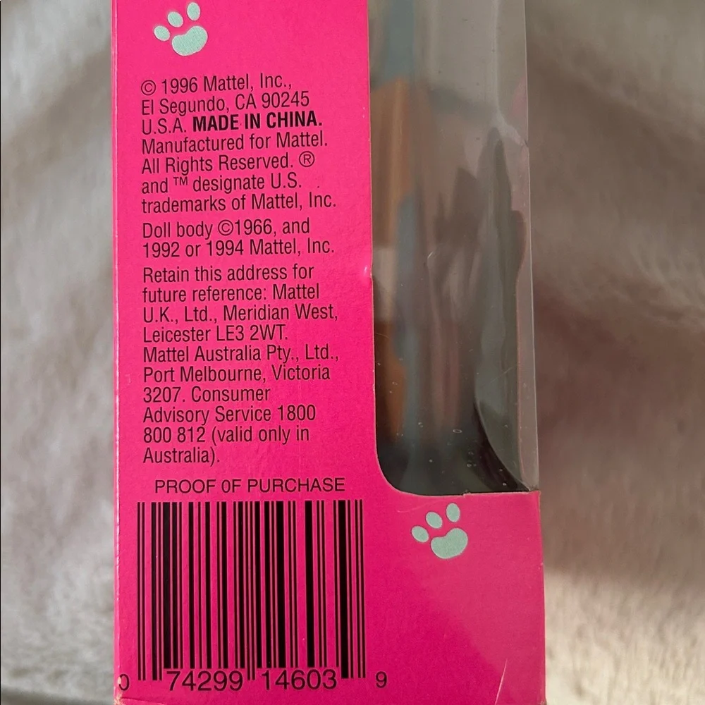 Vintage 1996 Mattel Barbie Pet Doctor Doll Pink White Teal